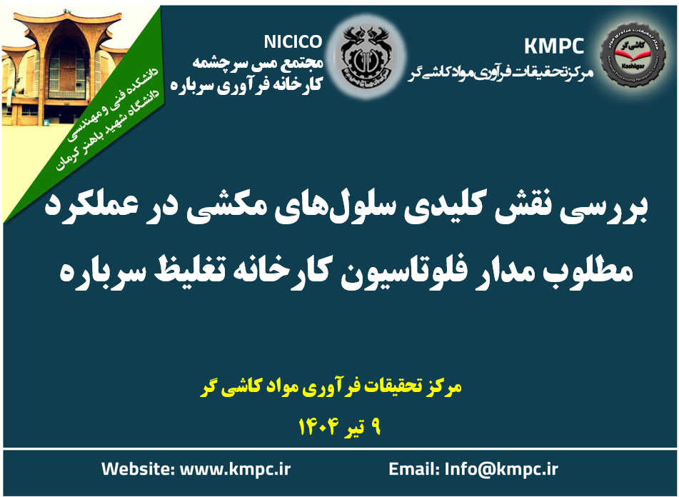 هفدهمین جلسه هفتگی کارخانه فرآوری سرباره: بررسی نقش سلول‌های مکشی در عملکرد مطلوب مدار فلوتاسیون کارخانه تغلیظ سرباره